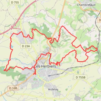 Itinéraire Randonnée des Alouettes Les Herbiers, distance, dénivelé, altitude, carte, profil, trace GPS