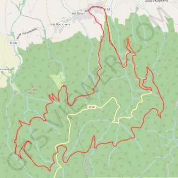 Itinéraire Les Gaux - Montagne Noire, distance, dénivelé, altitude, carte, profil, trace GPS