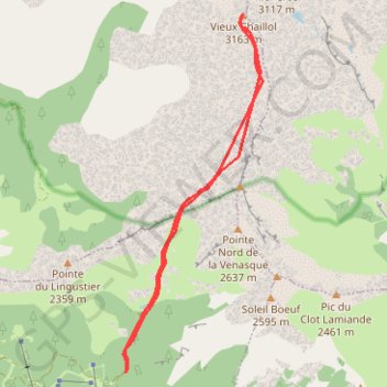 Itinéraire Ski Le Vieux Chaillol, distance, dénivelé, altitude, carte, profil, trace GPS