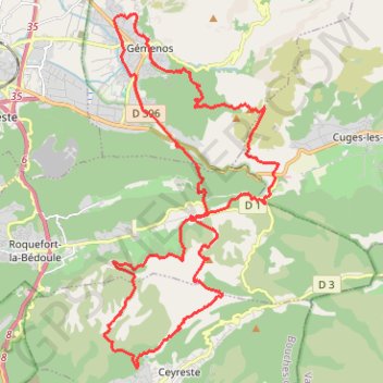 Itinéraire Rando autour de Gémenos, distance, dénivelé, altitude, carte, profil, trace GPS