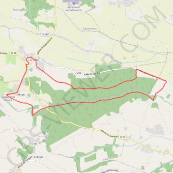 Itinéraire Lahage cc foret de lahage, distance, dénivelé, altitude, carte, profil, trace GPS