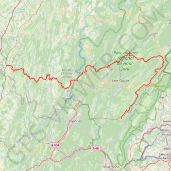 Itinéraire De Saint-Amour à La Pesse par le Crêt Pela sur le GR9, distance, dénivelé, altitude, carte, profil, trace GPS