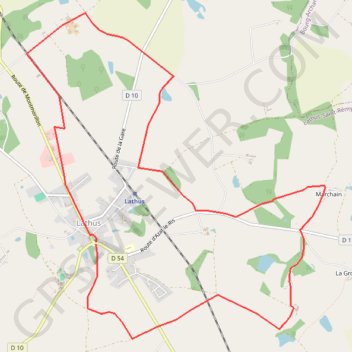 Itinéraire Gartempe, Lathus, distance, dénivelé, altitude, carte, profil, trace GPS