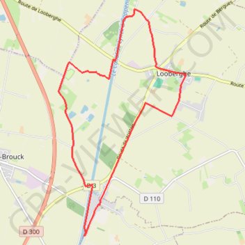 Itinéraire Au fil de l'eau : Gracht et Haute Colme - Looberghe, distance, dénivelé, altitude, carte, profil, trace GPS