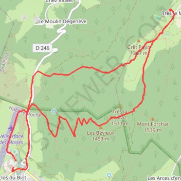 Itinéraire Mont Forchat, distance, dénivelé, altitude, carte, profil, trace GPS