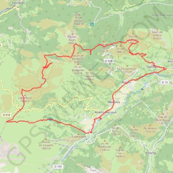 Itinéraire Aucun Val Azun, distance, dénivelé, altitude, carte, profil, trace GPS