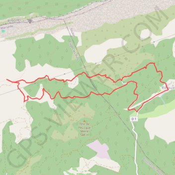 Itinéraire Riboux - Four à cade - Jas de Frédéric - Jas de Sylvain, distance, dénivelé, altitude, carte, profil, trace GPS