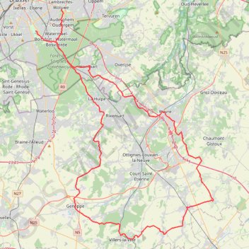 Itinéraire (A) Villers la Ville - Oct 13, distance, dénivelé, altitude, carte, profil, trace GPS