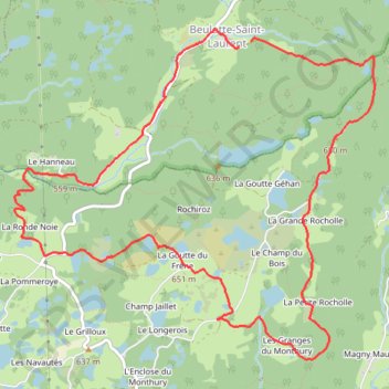 Itinéraire Randonnée des étangs - Beulotte-Saint-Laurent, distance, dénivelé, altitude, carte, profil, trace GPS