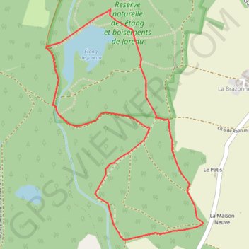 Itinéraire Promenade à l'étang de Joreau - Gennes, distance, dénivelé, altitude, carte, profil, trace GPS
