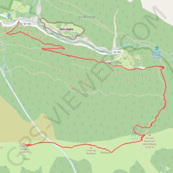 Itinéraire G1 BOREON - CIME DE PIAGU, distance, dénivelé, altitude, carte, profil, trace GPS