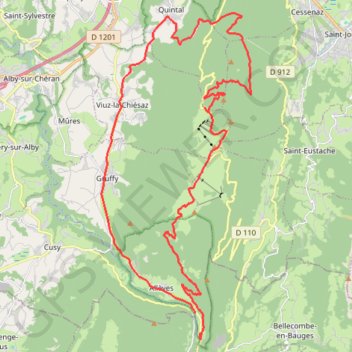 Itinéraire Semnoz par Pont de Banges, distance, dénivelé, altitude, carte, profil, trace GPS