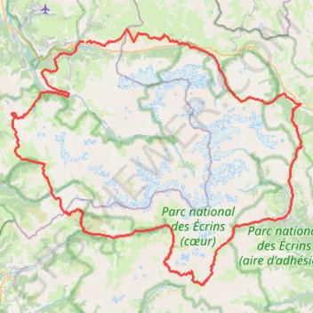 Itinéraire 1_GR54 Bivouac, distance, dénivelé, altitude, carte, profil, trace GPS