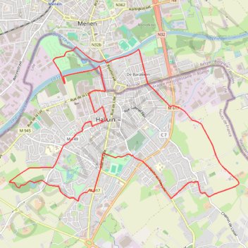 Itinéraire Du Kluit Put à la Lys - Halluin, distance, dénivelé, altitude, carte, profil, trace GPS