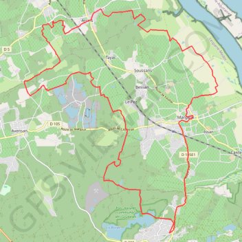 Itinéraire Arsac - Arcins par Margaux, distance, dénivelé, altitude, carte, profil, trace GPS