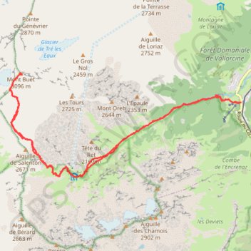 Itinéraire Mont Buet, distance, dénivelé, altitude, carte, profil, trace GPS