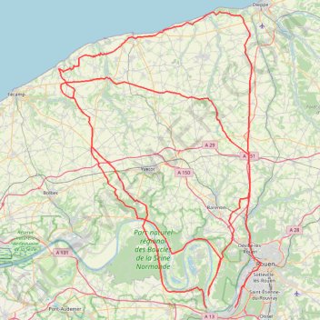Itinéraire 76530 Grand-Couronne, distance, dénivelé, altitude, carte, profil, trace GPS