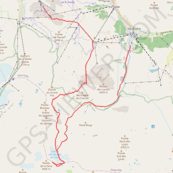 Itinéraire Pointe de la Sana par les glacier des Barmes de l'Ours, distance, dénivelé, altitude, carte, profil, trace GPS