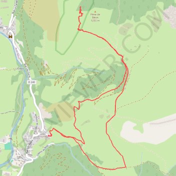 Itinéraire Raquettes Pène de Béon, distance, dénivelé, altitude, carte, profil, trace GPS