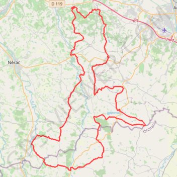 Itinéraire Circuit des Coteaux de Gascogne - Francescas, distance, dénivelé, altitude, carte, profil, trace GPS