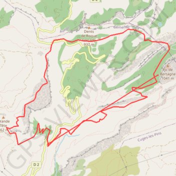 Itinéraire Pic de bertagne plans d'aups, distance, dénivelé, altitude, carte, profil, trace GPS