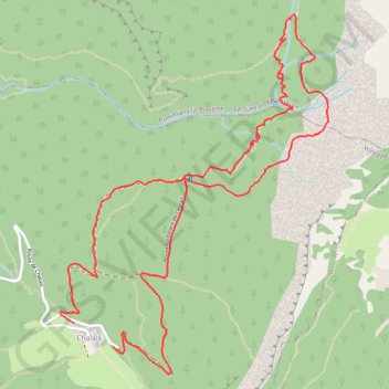Itinéraire Chalais_boucle cascades, distance, dénivelé, altitude, carte, profil, trace GPS