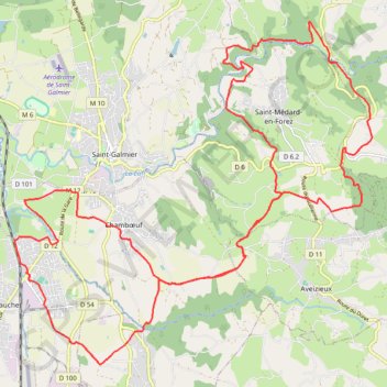 Itinéraire Saint-Médard-en-Forez - Moulin Brûlé, distance, dénivelé, altitude, carte, profil, trace GPS