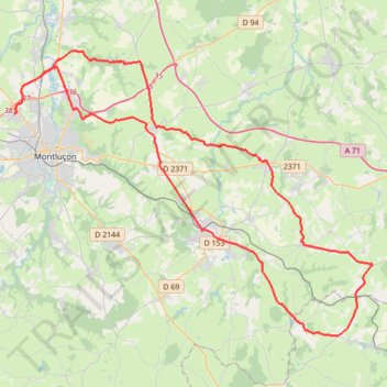 Itinéraire ST ANGEL-HYDS-Lorraine-Maison Rouge-COMMENTRY-9684775, distance, dénivelé, altitude, carte, profil, trace GPS