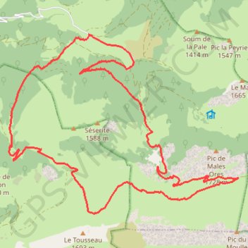 Itinéraire Tour du Séserite, distance, dénivelé, altitude, carte, profil, trace GPS