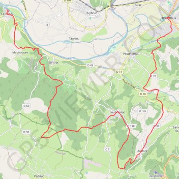 Itinéraire La Via Arverna (Bretenoux - Carennac), distance, dénivelé, altitude, carte, profil, trace GPS