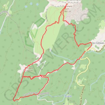 Itinéraire Charmant Som en boucle (Chartreuse), distance, dénivelé, altitude, carte, profil, trace GPS