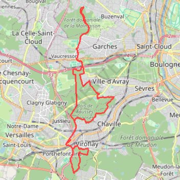 Itinéraire Meudon mod, distance, dénivelé, altitude, carte, profil, trace GPS