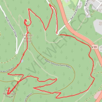 Itinéraire La Côte Saint Martin, distance, dénivelé, altitude, carte, profil, trace GPS