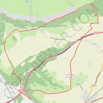 Itinéraire Bouquelon au dessus du Marais Vernier, distance, dénivelé, altitude, carte, profil, trace GPS