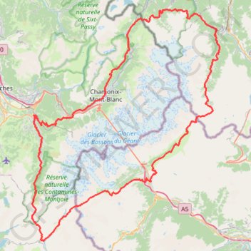 Itinéraire UTMB, distance, dénivelé, altitude, carte, profil, trace GPS