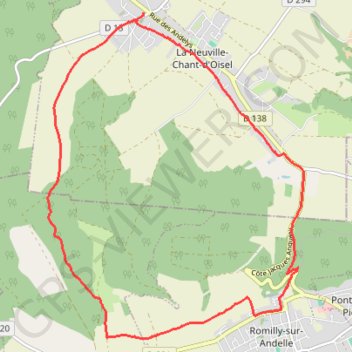 Itinéraire La Neuville Chant d'Oisel, distance, dénivelé, altitude, carte, profil, trace GPS