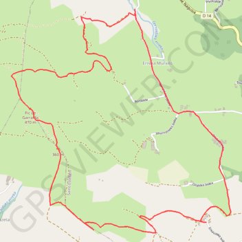 Itinéraire Garralda en boucle depuis la D14, distance, dénivelé, altitude, carte, profil, trace GPS