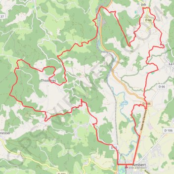 Itinéraire Pays d'Ambert - Les 2 versants de la vallée, distance, dénivelé, altitude, carte, profil, trace GPS