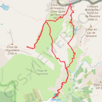 Itinéraire Au pied de la Cime de l'Agnellière, distance, dénivelé, altitude, carte, profil, trace GPS