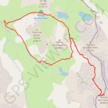 Itinéraire La Pointe des Cerces, distance, dénivelé, altitude, carte, profil, trace GPS