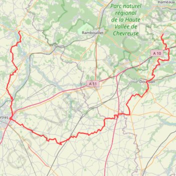 Itinéraire Nogent-le-Roi/Limours 115 kms, distance, dénivelé, altitude, carte, profil, trace GPS