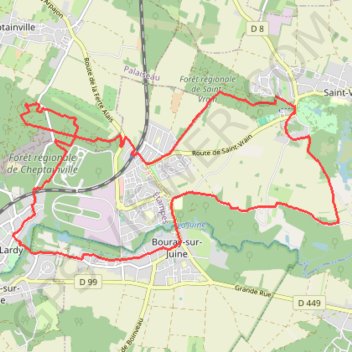 Itinéraire Saint-Vrain Bouray-sur-Juine, distance, dénivelé, altitude, carte, profil, trace GPS
