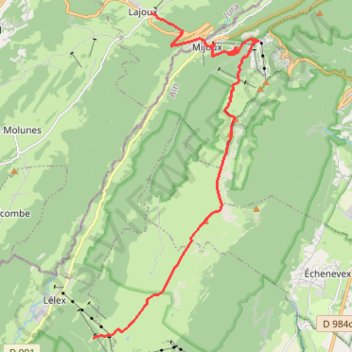 Itinéraire GTJ Vijoux - Colomby de Gex, distance, dénivelé, altitude, carte, profil, trace GPS