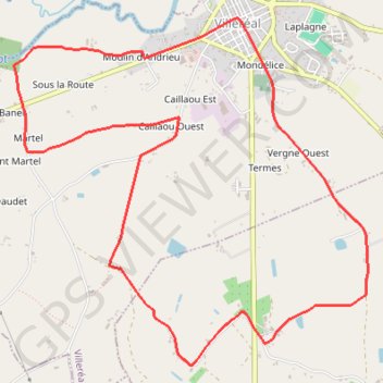 Itinéraire Villeréal, le circuit de la bastide royale - Pays du Dropt, distance, dénivelé, altitude, carte, profil, trace GPS