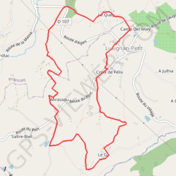 Itinéraire Randonnée entre Lot et Garonne, distance, dénivelé, altitude, carte, profil, trace GPS