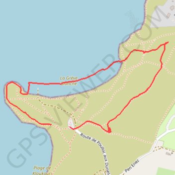 Itinéraire Aber Wrac'h - Les dunes de Sainte-Marguerite, distance, dénivelé, altitude, carte, profil, trace GPS