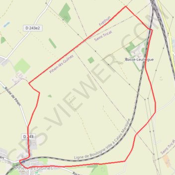 Itinéraire Sentier des crêtes - Pihen-les-Guînes, distance, dénivelé, altitude, carte, profil, trace GPS
