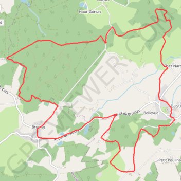 Itinéraire Rilhac-Lastours, distance, dénivelé, altitude, carte, profil, trace GPS