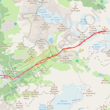Itinéraire Col de la Grande Casse, distance, dénivelé, altitude, carte, profil, trace GPS