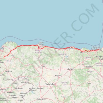 Itinéraire NORTE POR OVIEDO, distance, dénivelé, altitude, carte, profil, trace GPS